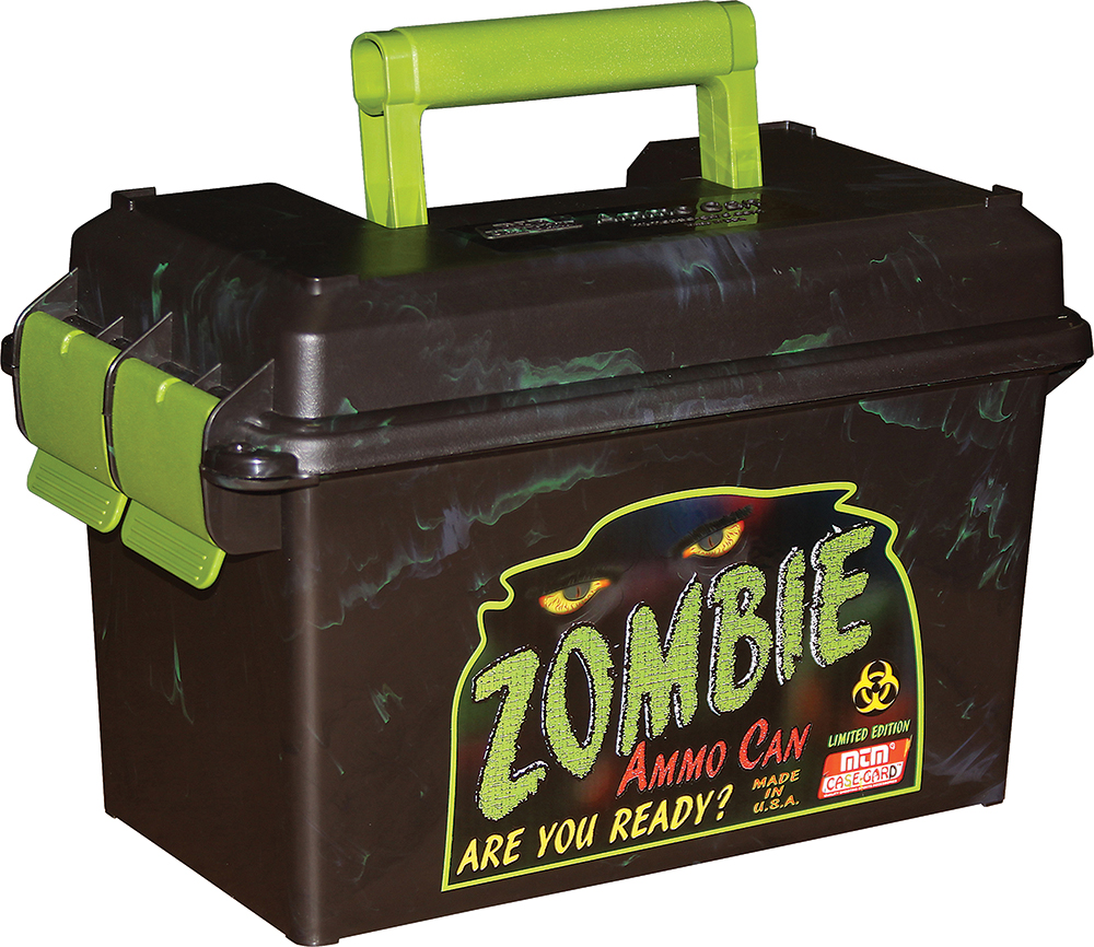 MTM Case-Gard AC50Z Ammo Can  50Cal Rifle Black w/Zombie Green Accents Polypropylene