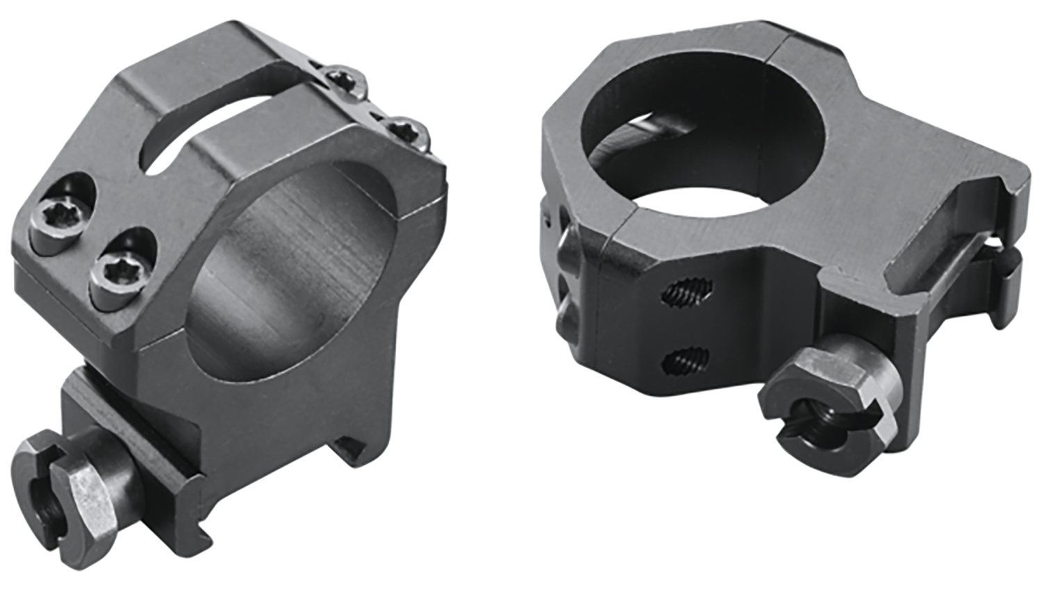 Weaver Mounts 48362 Four-Hole Skeleton Rings  Matte Black 1″ Extra High