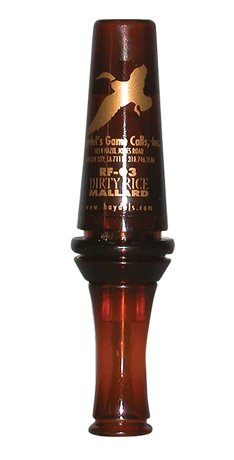 Haydel’s Game Calls RF03 Dirty Rice  Open Call Double Reed Mallard Sounds Attracts Ducks Brown Plastic