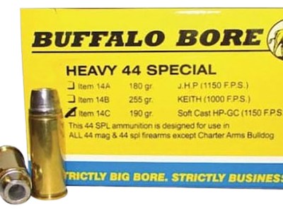 Buffalo Bore Ammunition 14C20 Heavy Strictly Business 44S&W Spl 190gr Soft Cast Hollow Point 20 Per Box/12 Case