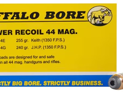 Buffalo Bore Ammunition 4G20 Low Recoil Strictly Business 44Rem Mag 240gr Jacket Hollow Point 20 Per Box/12 Case