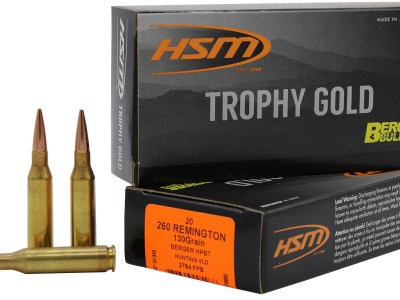 HSM 260130VLD Trophy Gold Extended Range 260 Rem 130 gr Berger Hunting VLD Match 20 Per Box/ 25 Case