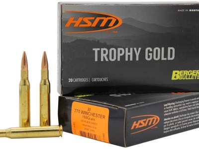 HSM 270150VLD Trophy Gold Extended Range 270 Win 150 gr Berger Hunting VLD Match 20 Per Box/ 20 Case