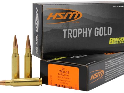 HSM 7MM08140VLD Trophy Gold Extended Range 7mm-08 Rem 140 gr Berger Hunting VLD Match 20 Per Box/ 25 Case
