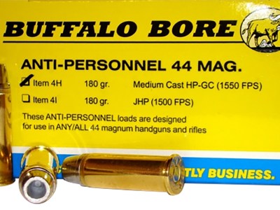 Buffalo Bore Ammunition 4H20 Anti-Personnel Strictly Business 44Rem Mag 180gr Medium Cast Hollow Point 20 Per Box/12 Case