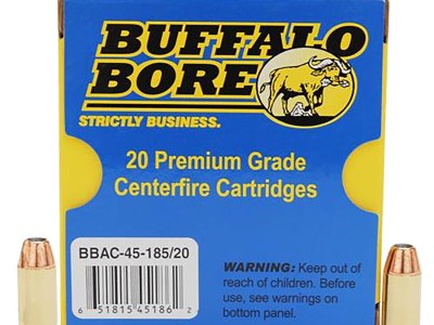 Buffalo Bore Ammunition 4518520 Personal Defense Strictly Business 45ACP +P 185gr Jacket Hollow Point 20 Per Box/12 Case