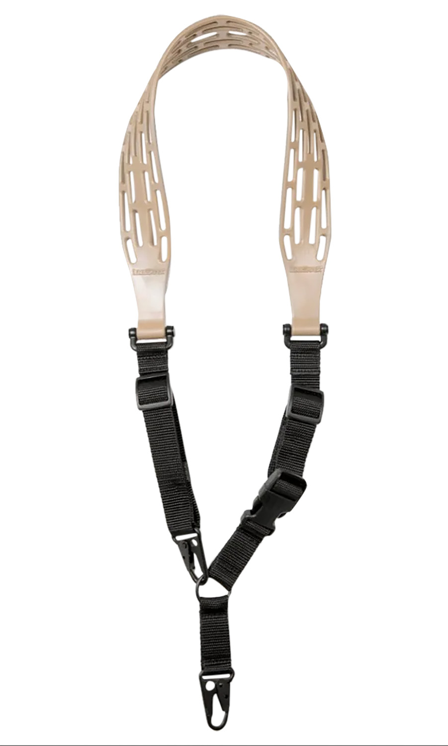 Limbsaver 12140 Tactical Sling Tan w/ Black Strap Nylon 48″ OAL 1″ W & Adjustable One-Two Point Design