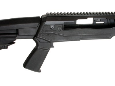 Archangel AA1430 Sparta Conversion Stock Black Synthetic 4 Position Collapsible with Pistol Grip for Ruger Mini-14, Mini Thirty