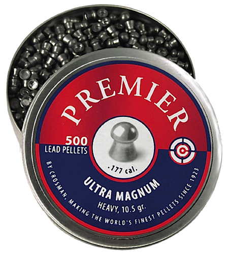 Crosman LUM77 Premier Ultra Magnum 177 Lead Domed Heavy Pellet 500/Tin