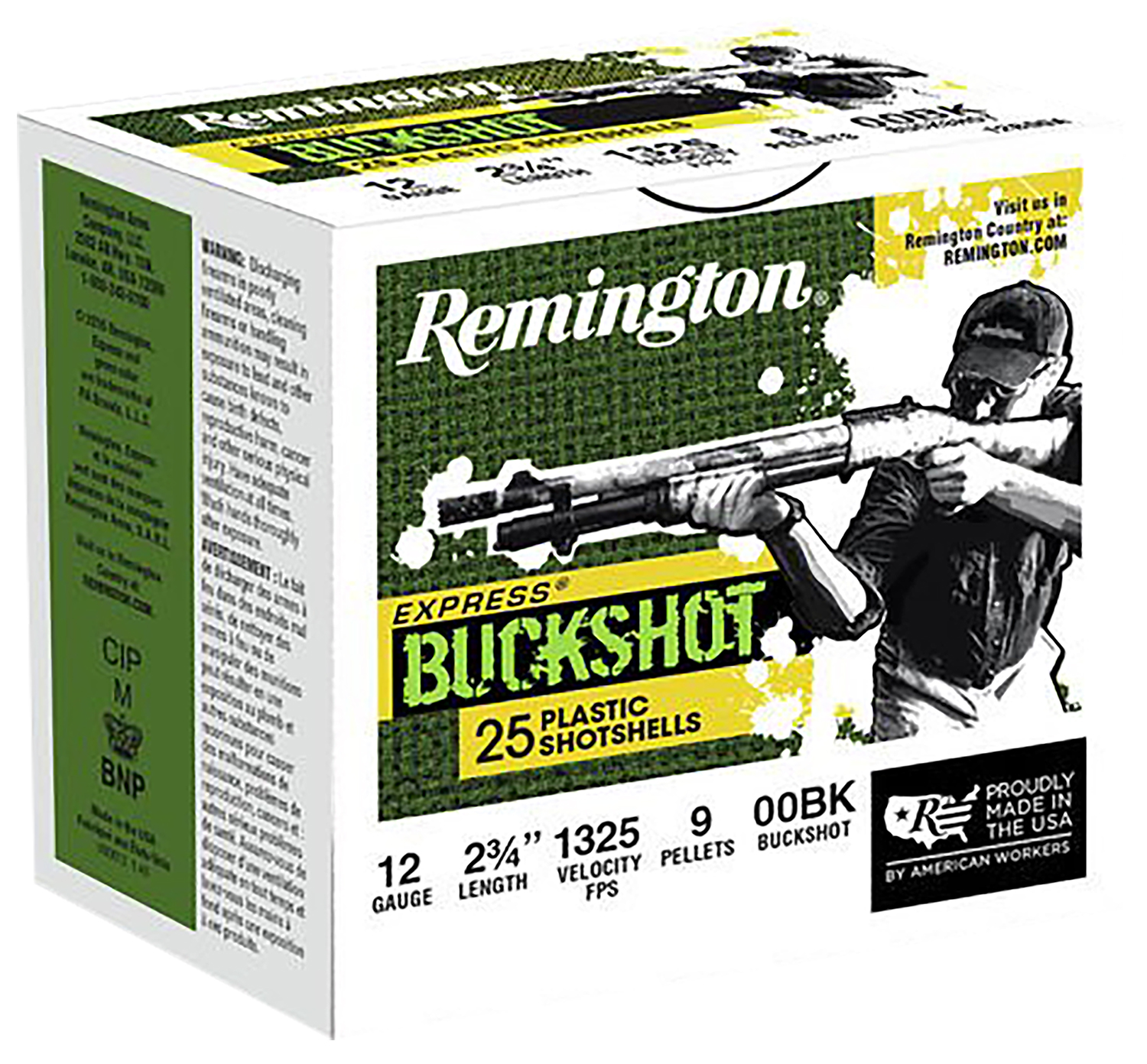 Remington Ammunition 20411 Express Buckshot 12Gauge 2.75″ 00Buck Shot 25 Per Box/10 Case