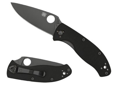 Spyderco C122GBBKPS Tenacious  3.39″ Folding Drop Point Part Serrated Black Matte 8Cr13MoV SS Blade Black  Textured G10 Handle Includes Pocket Clip