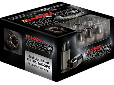 Barnes Bullets 21551 TAC-XPD Defense Handgun 9mmLuger +P 115gr 20 Per Box/10 Case