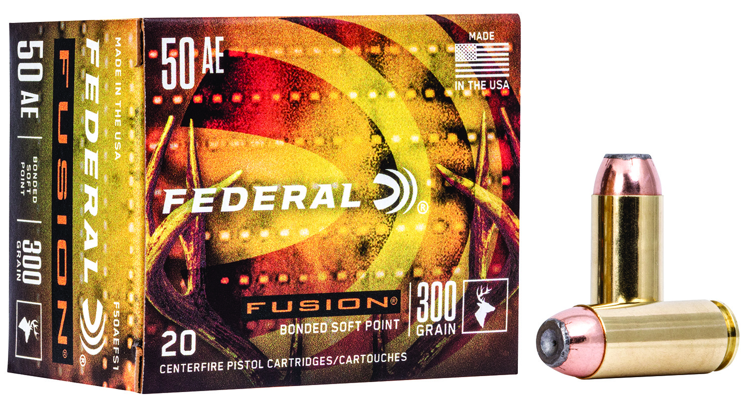 Federal F50AEFS1 Fusion Handgun 50AE 300gr Fusion Soft Point 20 Per Box/10 Case