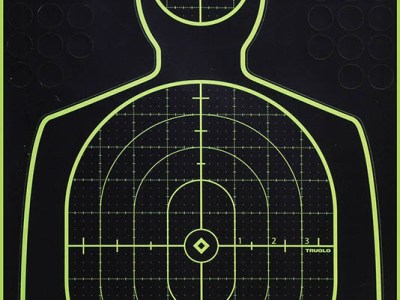 TruGlo TG13A6 Tru-See Handgun Target Self-Adhesive Heavy Paper Black/Green 12″x18″ Silhouette 6 Pack