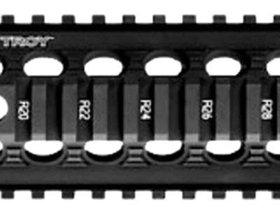 Troy Ind SRAIDIDD7BT00 Battle Rail Drop-In Enhanced 7″ 6005A-T6 Aluminum Black Anodized for M16, M4
