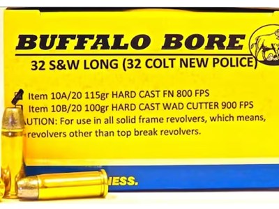 Buffalo Bore Ammunition 10A20 Personal Defense Strictly Business 32S&W Long 115gr Hard Cast Flat Nose 20 Per Box/12 Case