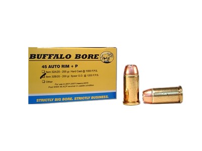 Buffalo Bore Ammunition 32B20 Personal Defense Strictly Business 45Auto Rim +P 200gr Jacket Hollow Point 20 Per Box/12 Case