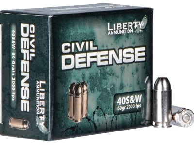 Liberty Ammunition LACD40012 Civil Defense  40S&W 60gr Lead Free Fragmenting Hollow Point 20 Per Box/50 Case
