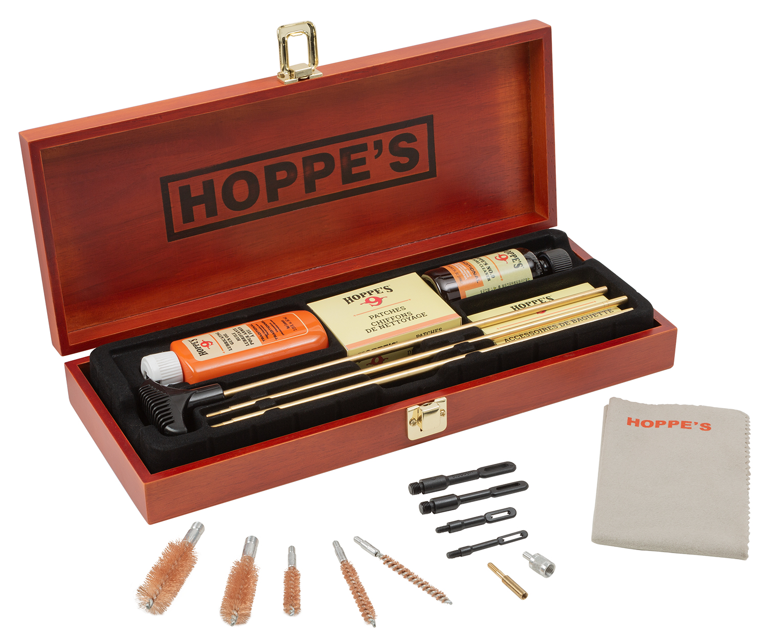 Hoppe’s BUOX Deluxe Cleaning Kit Rifle/Shotgun/Pistol Wood Box