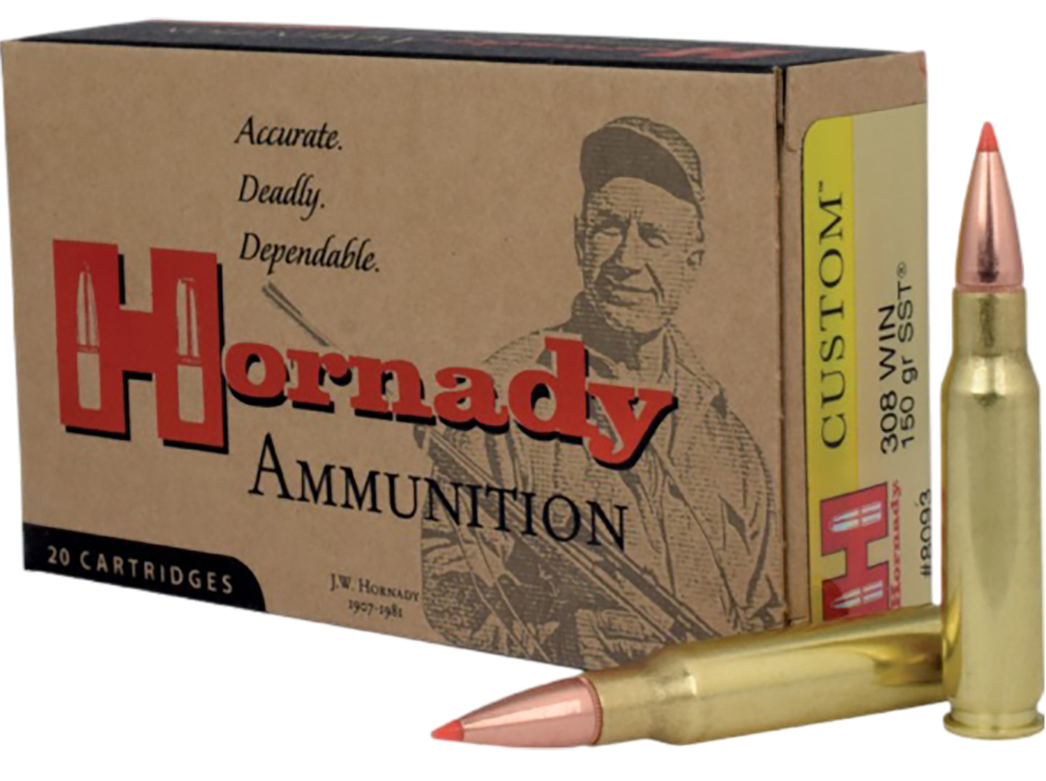 Hornady 8093 Custom  308Win 150gr Super Shock Tip 20 Per Box/10 Case