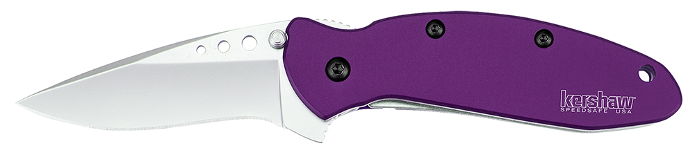 Kershaw 1620PUR Scallion  2.40″ Folding Drop Point Plain Bead Blasted 420HC SS Blade Purple Anodized Aluminum Handle Includes Pocket Clip