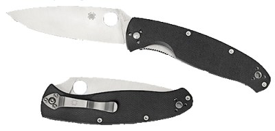 Spyderco C142GP Resilience  4.20″ Folding Drop Point Plain 8Cr13MoV SS Blade Black G10 Handle Includes Pocket Clip