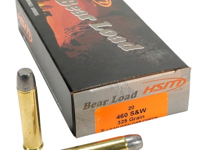 HSM 460SW4N Bear Load  460 S&W Mag 325 gr Wide Flat Nose 20 Per Box/ 25 Case