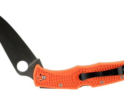 Spyderco C10FPOR Endura 4 Lightweight 3.75″ Folding Clip Point Plain VG-10 SS Blade Orange Bi-Directional Texturing FRN Handle Includes Pocket Clip