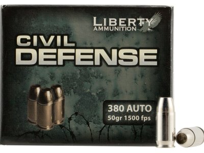 Liberty Ammunition LACD380023 Civil Defense  380ACP 50gr Lead Free Fragmenting Hollow Point 20 Per Box/50 Case