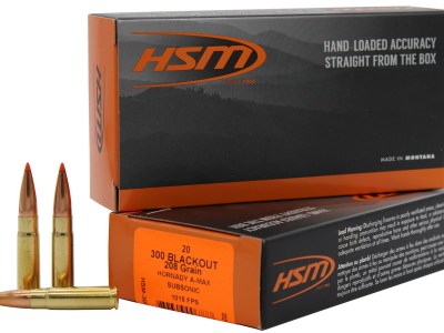 HSM 300BLK1N Match  300 Blackout 208 gr Hornady A Max 20 Per Box/ 25 Case