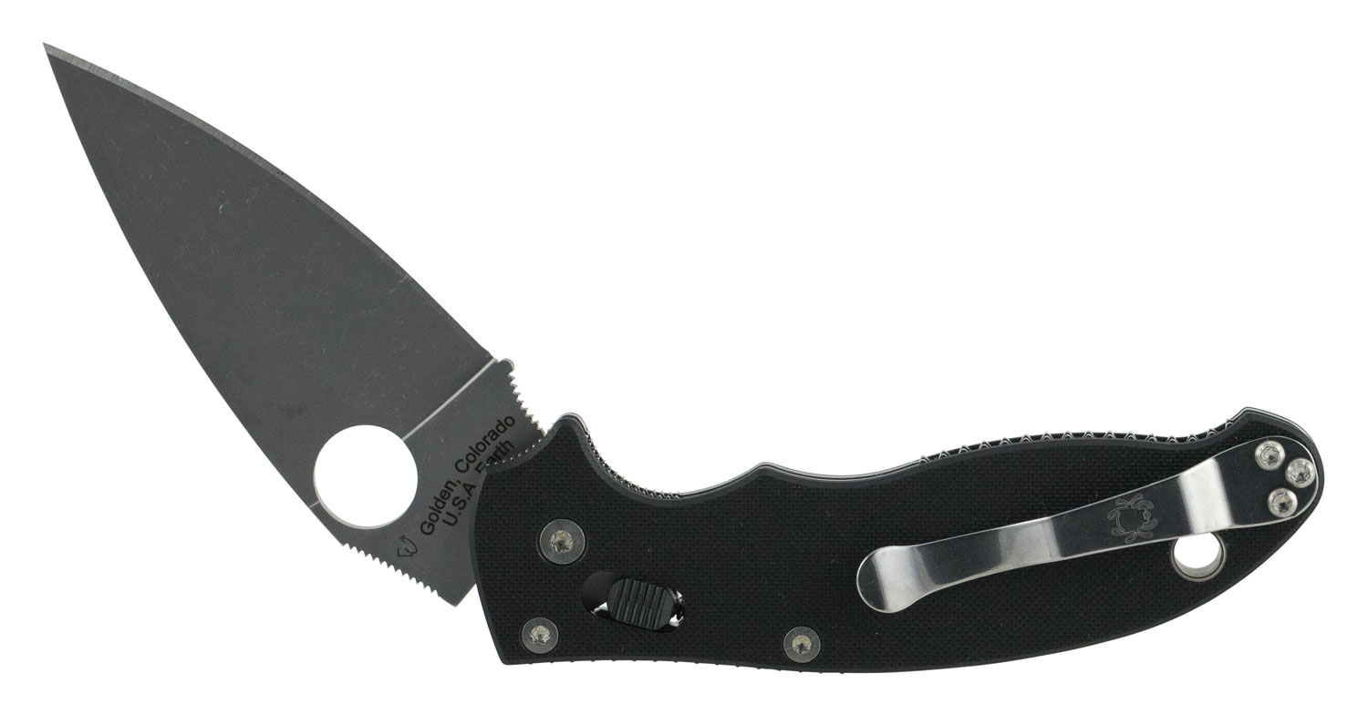 Spyderco C101GP2 Manix 2  3.37″ Folding Drop Point Plain CPM S30V SS Blade Black G10 Handle Includes Pocket Clip