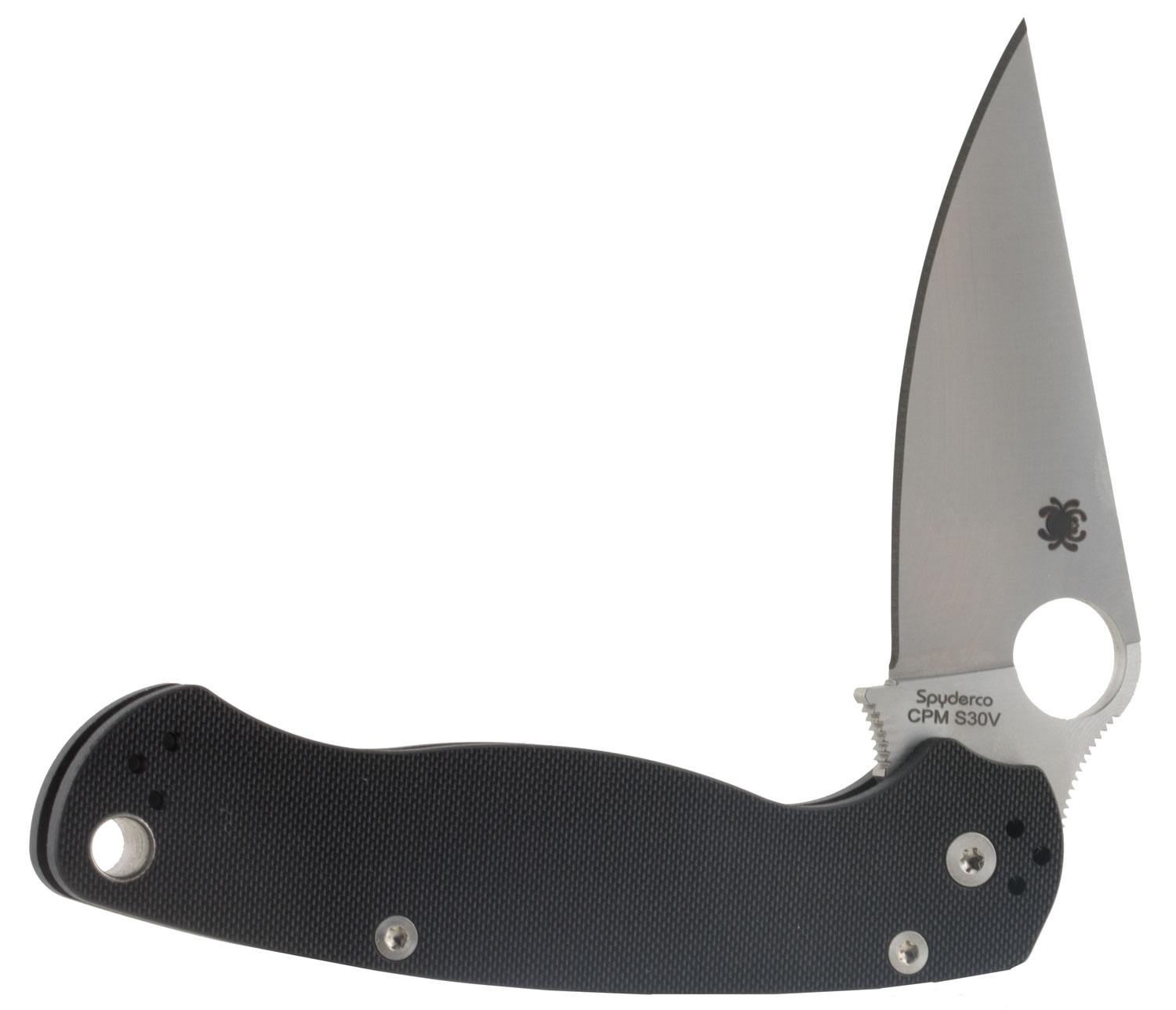 Spyderco C81GP2 Para Military 2  3.42″ Folding Drop Point Plain CPM S45VN SS Blade Black G10 Handle Includes Pocket Clip