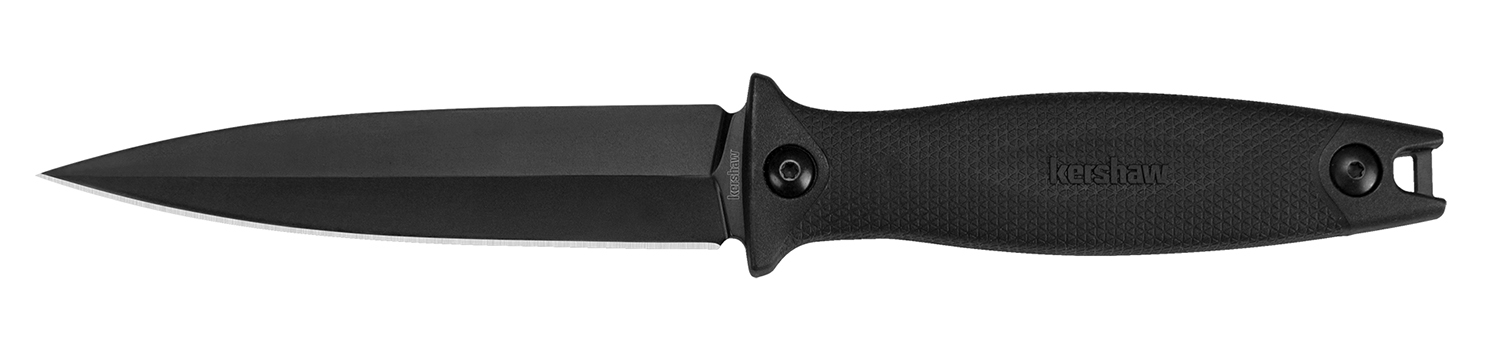 Kershaw 4007 Secret Agent  4.40″ Fixed Spear Point Plain Black Oxide 8Cr13MoV SS Blade Black Glass-Filled Nylon Handle Includes Sheath