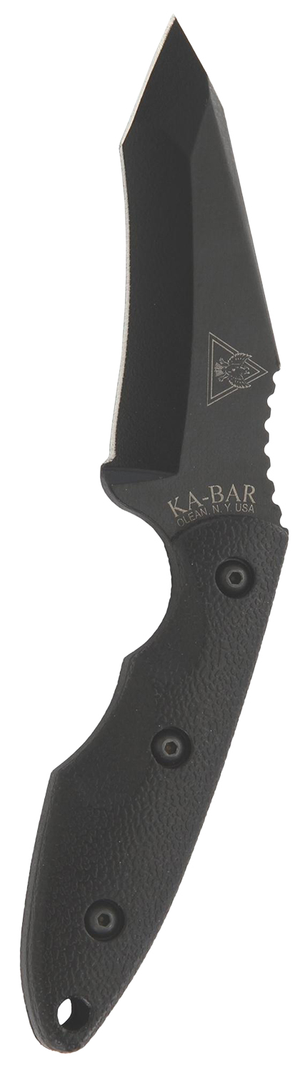 Ka-Bar 2486 TDI Hell Fire 3.56″ Fixed Recurve Tanto Plain Black 1095 Cro-Van Blade, Black Ultramid Handle, Includes Sheath