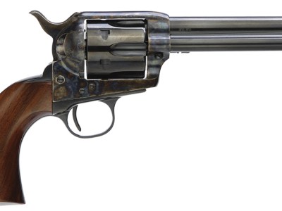 Taylors & Company 5001DE 1873 Gunfighter Deluxe 45 Colt (LC) 6rd 5.50″ Blued Cylinder & Barrel Color Case Hardened Steel Frame Walnut Army Size Grip (Taylor Tuned)