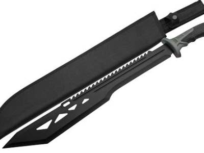 SZCO RITE EDGE 20″ MACHO – MACHETE BLACK W/SHEATH 25″ OAL