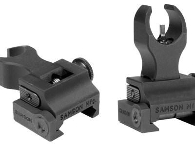 Samson 020003301 Quick Flip Front Sight Gas Block Extended Height (A2)  Black Hardcoat Anodized Flip Up for AR-15