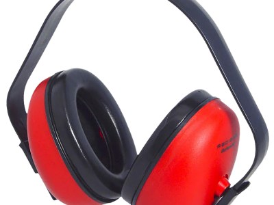 Radians DF0310HC Def-Guard Muff Polymer 23 dB Over the Head Black/Red Adult 1 Pair