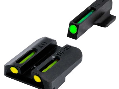 TruGlo TG131GT1B TFO  Green/Tritium/Fiber Optic Front Sight-Yellow/Tritium/Fiber Optic Rear Sight Glock 42/43