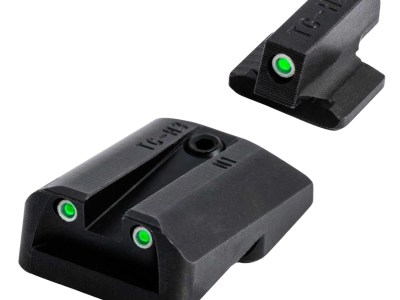 TruGlo TG231G1A Tritium  Green Tritium Front & Rear/Black Nitride Fortress Frame, Compatible w/Glock 42/43/43X/48 Except MOS, Front Post/Rear Dovetail Mount