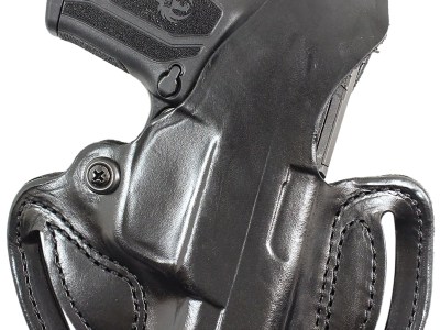 DeSantis Gunhide 085BAZ9Z0 Thumb Break Mini Slide OWB Black Leather Belt Slide Fits Kel-Tec PMR30 Right Hand