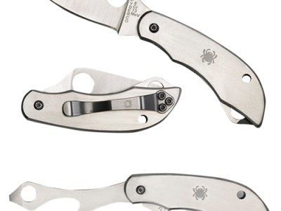 Spyderco C175P Clipitool  Silver Stainless Steel Folding 8Cr13MoV SS 4.57″/4.59″ Long Plain Blade Stainless Steel Handle Features Screwdriver/Opener