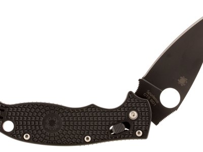 Spyderco C101PBBK2 Manix 2 Lightweight 3.37″ Folding Drop Point Plain Black DLC BD1 Steel Blade Black FRCP Handle Includes Pocket Clip