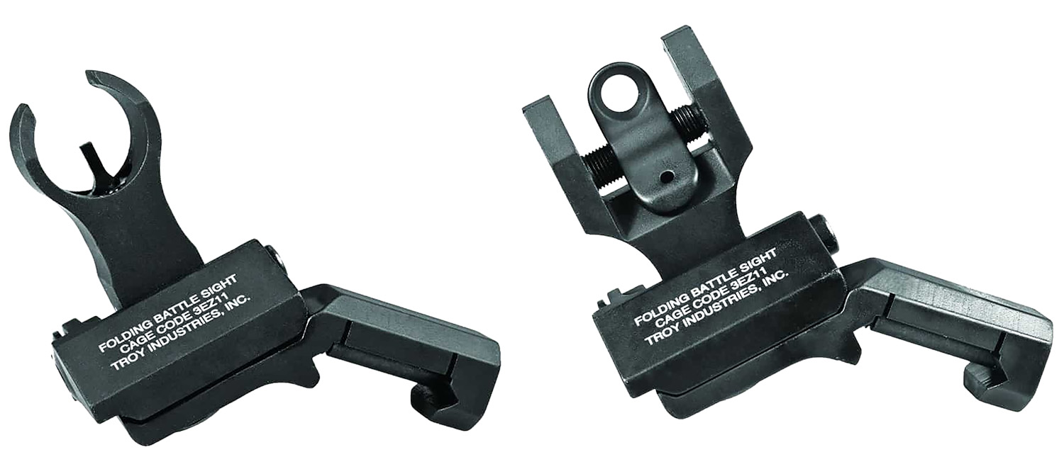 Troy Ind SSIG45SHRBT00 45 Degree BattleSight Set- HK Front & Round Rear  Black Hardcoat Anodized