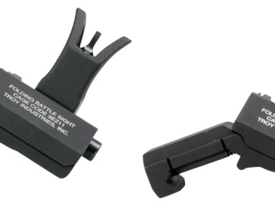 Troy Ind SSIG45SMDBT00 45 Degree Offset BattleSight Set M4 Front& Diopter Rear  Black Hardcoat Anodized