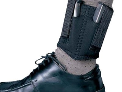 DeSantis Gunhide N81BJZZZ0 Ankle Double Mag Pouch  Double Black Neoprene Ankle Compatible w/ 9mm Compatible w/ 40 Ambidextrous Hand