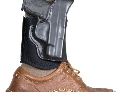 DeSantis Gunhide 014PCX7Z0 Die Hard Rig  Ankle Black Leather/Sheepskin Ankle Fits S&W M&P Shield 9/40 Right Hand