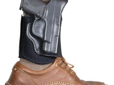 DeSantis Gunhide 014PCU7Z0 Die Hard Rig  Ankle Black Leather/Sheepskin Fits S&W Bodyguard 380 Right Hand