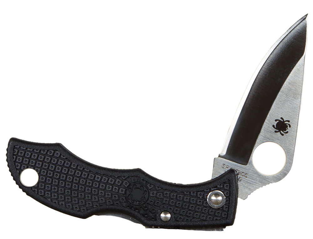 Spyderco  Ladybug 3  1.94″ Folding Clip Point Plain VG-10 Stainless Steel Blade FRN Black Handle
