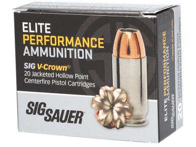 Sig Sauer E40SW220 Elite Performance  40S&W 180gr V-Crown Jacketed Hollow Point 20 Per Box/10 Case
